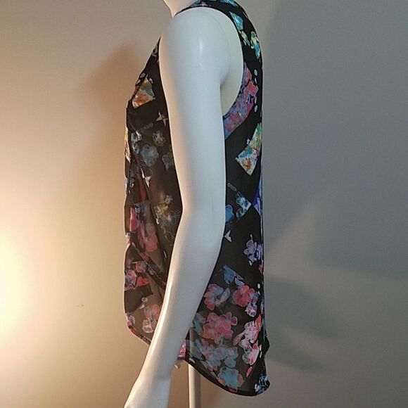 Nicole Miller Black, Pink, & Blue Tank Top (XS) - Picture 3 of 6